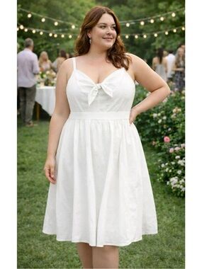 torrid White Midi Tie-Front Sundress